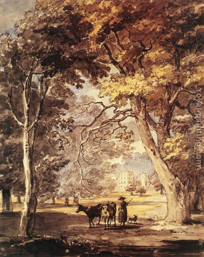 Paul Sandby : Cow Girl In The Windsor Great Park